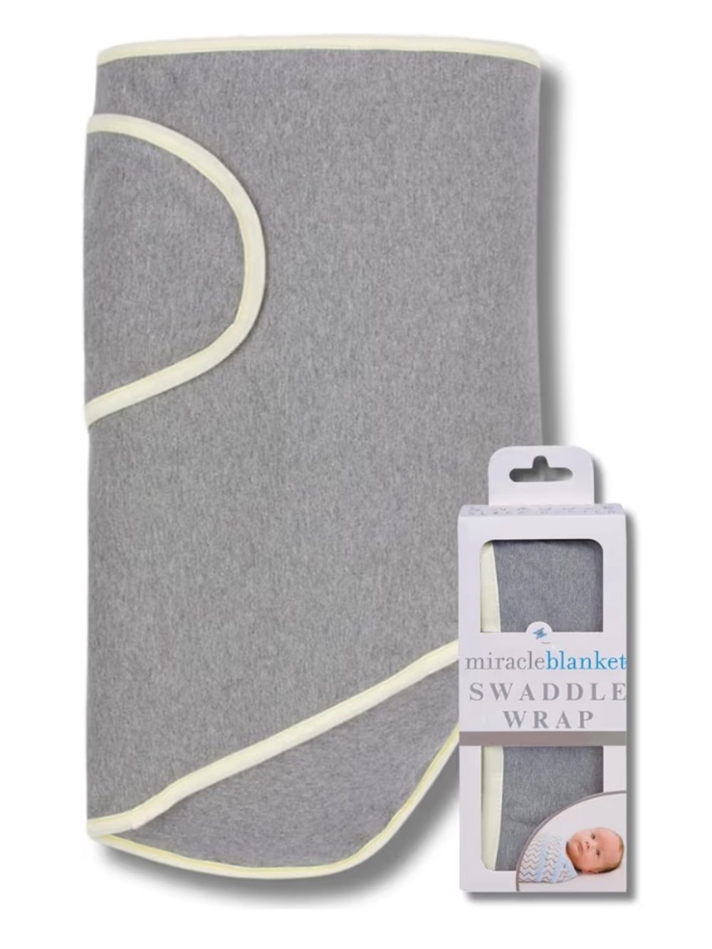 Miracle Blanket Swaddle Wrap with Yellow Trim